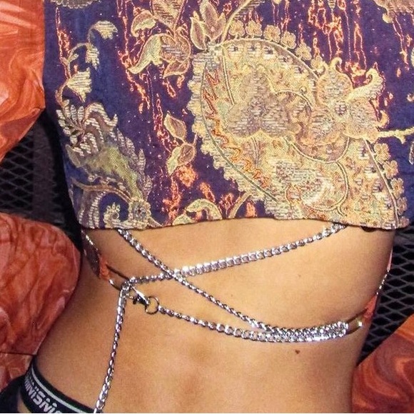 Brand new from Medusa Complex ✨🤎 Terra one shoulder mesh top with chain back! M - Picture 5 of 7